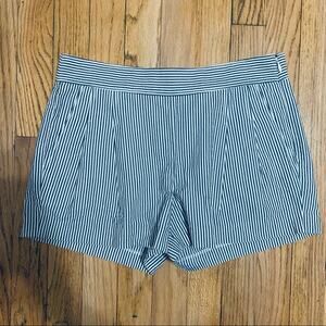 J Crew blue and white striped seersucker shorts